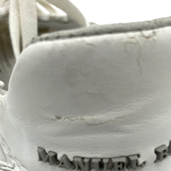 NWOB Manuel Barcelo Laval Napalin White Rafia Leather Sneakers Sz 41 = US 11 - Picture 9 of 9